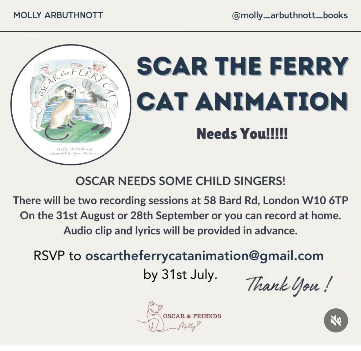 Oscar the Ferry Cat needs you!